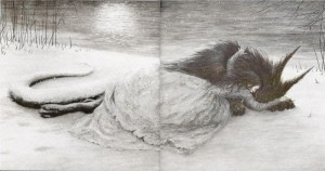 An illustration from Beauty and The Beast, artist Angela Barrett. This picture inspired a whole new tale and an unorthodox ending to another.