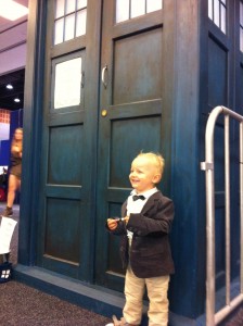 We also went to Supanova Gold Coast and here's Xander dressed at the eleventh Doctor in front of the Hire a Tardis