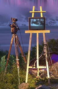 393px-MediatedReality_videocam_with_tv_on_easel_at_niagara_falls
